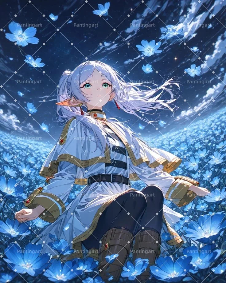 Magic Fantasy F-Frieren Beyond Journeys End Anime Canvas Painting Classic Elf Magic Girl Manga Art Poster Teens' Room Home Decor
