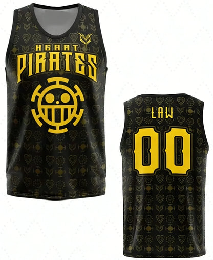 2026 Summer One Piece Retro Cosplay Vest Men's Oversize 3D Printed Sleeveless T-shirt Family Unisex Children Sports Shirt