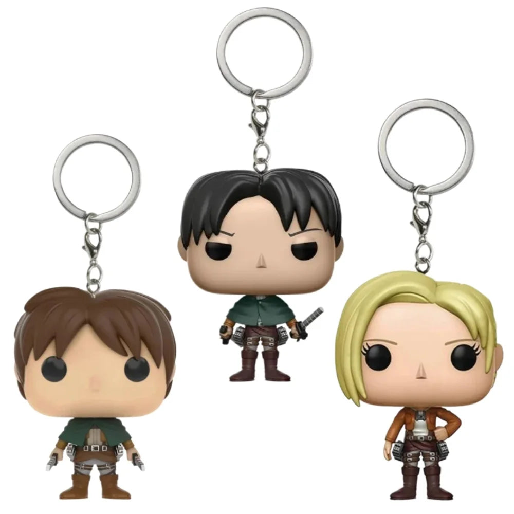 2026 Attack on Titan Captain Levi Keychain Figure Pendant Pocket Eren Figurine Birthday Gift