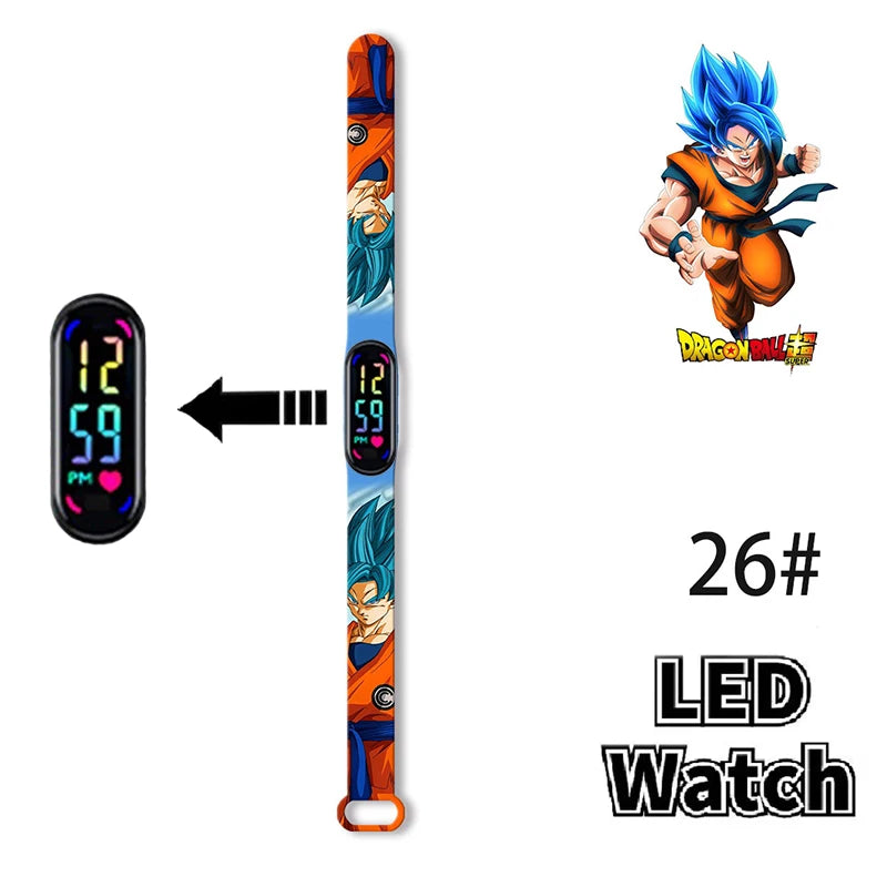 Bandai Dragon Ball Z 2 Fashion Cartoon Action Printing Anime LED Type Watches Kids Watch Birthday Gifts Toys