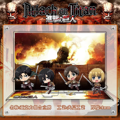 Attack on Titan Acrylic Stand Anime Fan Merchandise Multi Layer Figure Stand Customizable Design Collectible Gift for Fans