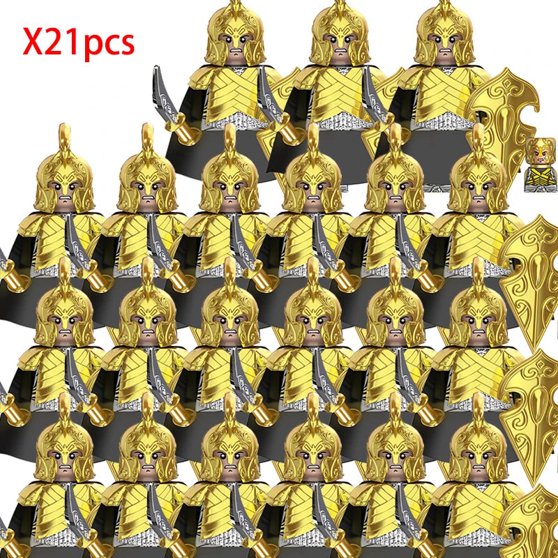 Lord Rings Elves Orcs Army Dwarf Rohan Mini Action Toy Figures Building Blocks Assembly Toys for Kids Birthday Gift