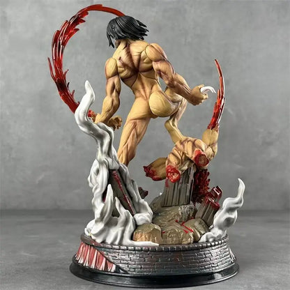 Anime Attack On Titan Eren Combat Form Action Figure Pvc Model Toy Ornament Pc Case Desktop Decoration Collection Figure Gifts