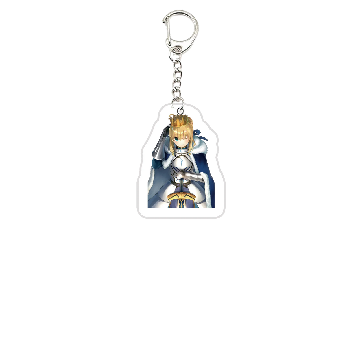 Acrylic Fate Stay Night Keyring Key Chains Cute Artoria Pendragon Saber KeyChain Pendant KeyRing for Accessories Bag Fans Gifts