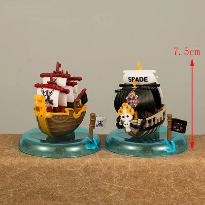 7cm 8pcs/set Anime One Piece Figure Luffy Mini Pirate Ship Figurine Statue Model PVC Collection Desktop Action Figure Kid Gifts