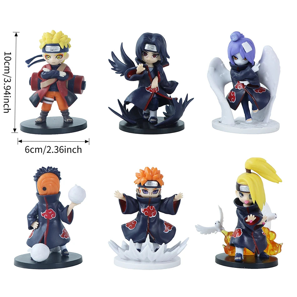 Popular Naruto Anime Figure Random Blind Box Doll Q Version Cute Uchiha Sasuke Figurine Car Decoration Collection Model Toy