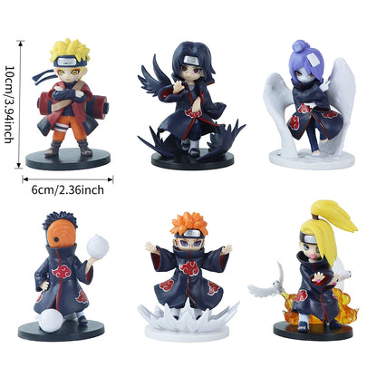 Popular Naruto Anime Figure Random Blind Box Doll Q Version Cute Uchiha Sasuke Figurine Car Decoration Collection Model Toy