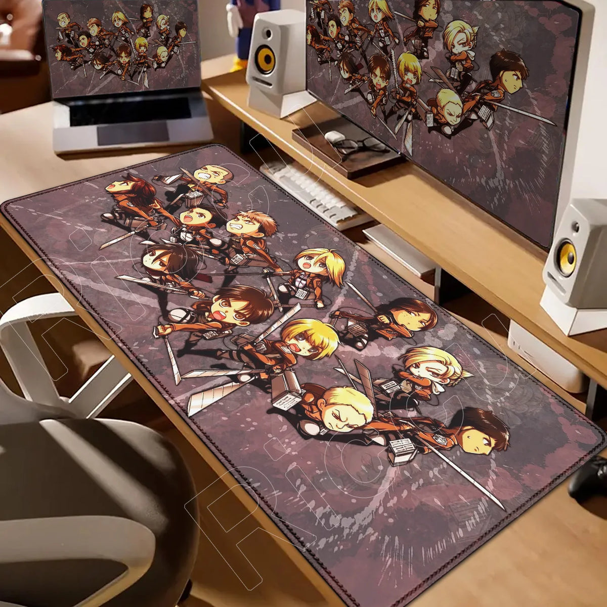 New HD Printing Attack on Titan Anime Desk Mat Large Lock Edge Mouse Pad Computer Mousepad Gaming Laptop Keyboard Mouse Mats Rug