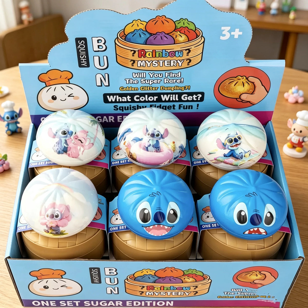 Stitch Stress-Relief Squishy Slow Rebound Toy, Cartoon Dumpling Blind Box, Multi-Expression Decompression Toy