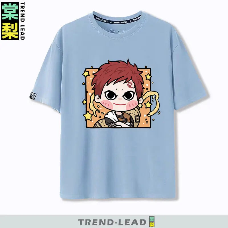 Naruto Q-version Uzumaki Naruto Obito Uchiha Sasuke Cartoon Character Children's Short Sleeved Loose Trendy Parent-child T-shirt
