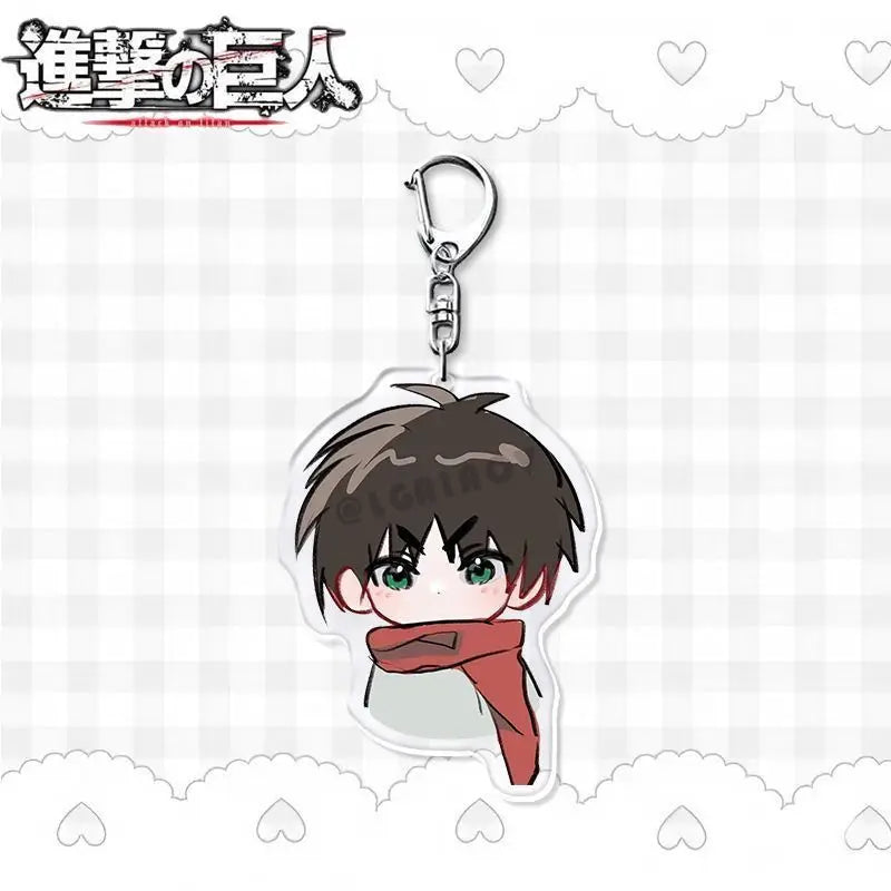 Cute Attack on Titan Eren Mikasa Acrylic Keychain, Cartoon Backpack Charms, High-end Look Phone Pendant Anime Accessories Gift