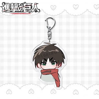 Cute Attack on Titan Eren Mikasa Acrylic Keychain, Cartoon Backpack Charms, High-end Look Phone Pendant Anime Accessories Gift