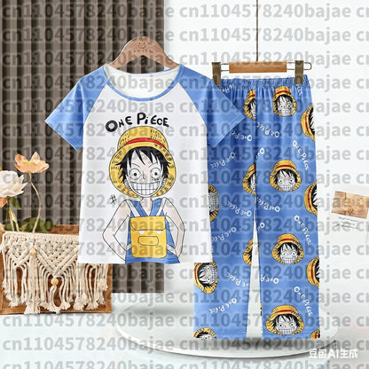 Sleep with Luffy! One Piece Couple Pajama Set, 3D Printed One Piece Must-have Short Sleeves, Pants, Shorts for Friends