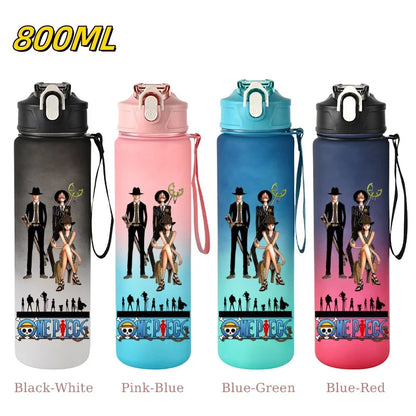 800ML ONE PIECE Monkey D. Luffy Nico Robin Anime Straw Sport Water Bottle for Easy Carry Ideal for Fitness Sports Outdoor