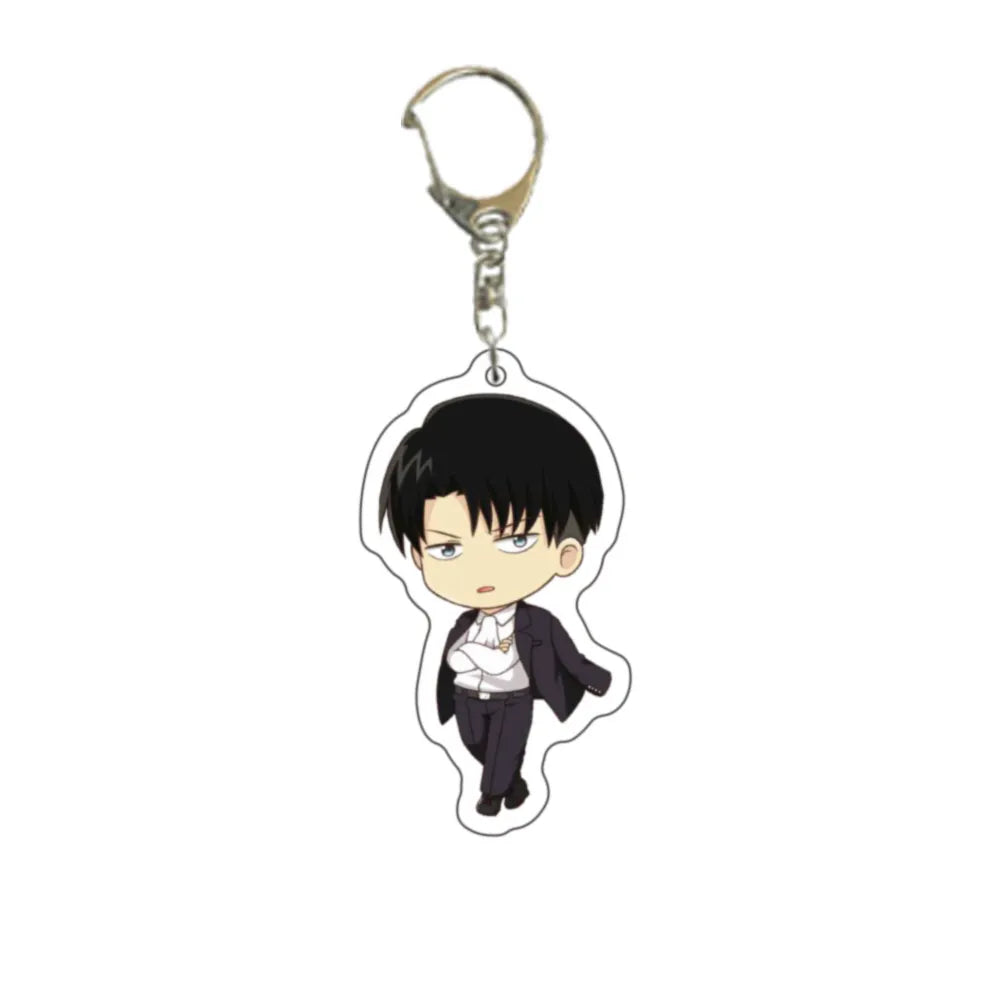 55MM Anime Attack on Titan Figure Eren Jaeger Mikasa Ackerman Armin Arlert Erwin Smith Levi Ackerman Acrylic Keychain Cute Gifts