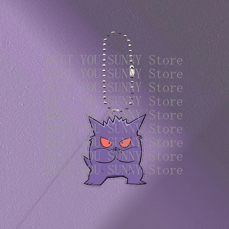 Anime Gengar Acrylic Keychain Pocket Monster Cartoon Kawaii Figure Creative Backpack Charm Pendant Toy Students Accessories Gift