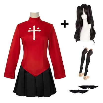 Anime Game Fate Stay Night Tohsaka Rin Cosplay Costume Wig