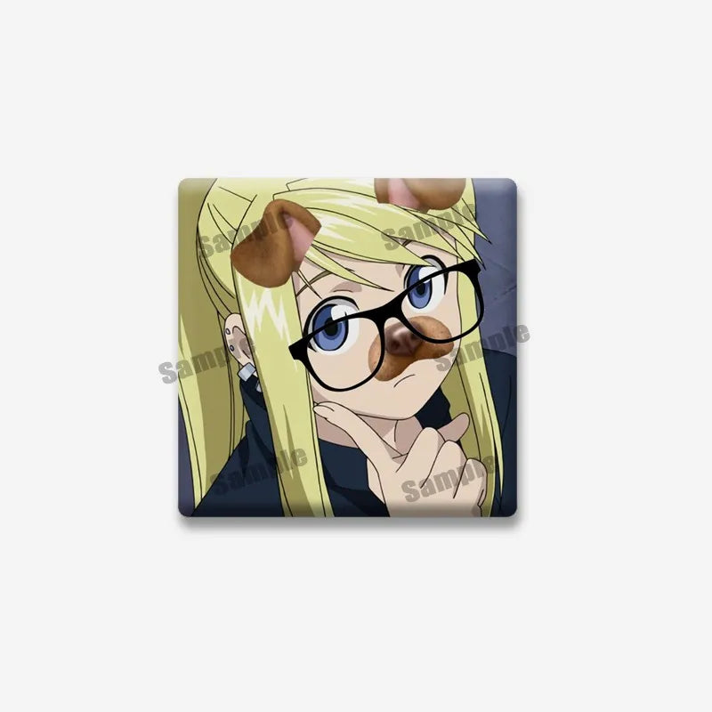 Fullmetal Alchemist Edward Elric Square Pin – Cartoon Enamel