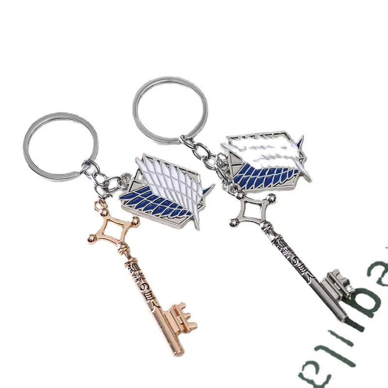 Attack On Titan Wings of Liberty DIY Keychain For Men Women Shingeki No Kyojin Anime Cosplay Key Ring Car Bag Jewelry Collect