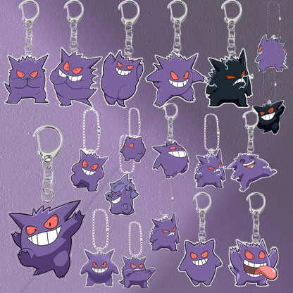 Anime Gengar Acrylic Keychain Pocket Monster Cartoon Kawaii Figure Creative Backpack Charm Pendant Toy Students Accessories Gift