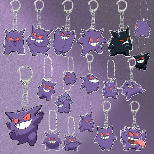 Anime Gengar Acrylic Keychain Pocket Monster Cartoon Kawaii Figure Creative Backpack Charm Pendant Toy Students Accessories Gift