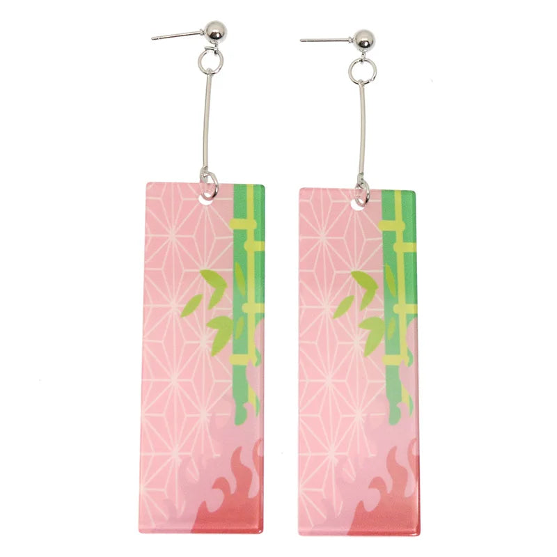Demon Slayer Tanjiro Hanafuda Earrings