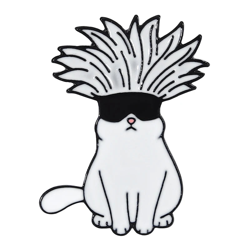 Gojo Satoru Cats Enamel Pin Kawaii Anime Role Eye Mask Cute Manga Brooches Badge Jujutsu Kaisen Anime Accessories For Backpack