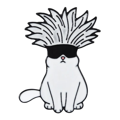 Gojo Satoru Cats Enamel Pin Kawaii Anime Role Eye Mask Cute Manga Brooches Badge Jujutsu Kaisen Anime Accessories For Backpack