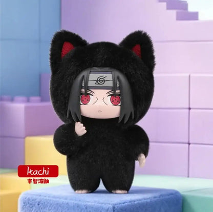 EAKI Naruto Kitten Land Series V3 Plush Blind Box Itachi Sasuke Obito Cute Peripheral Doll Soft Figure Toy Surprise Pendant Gift