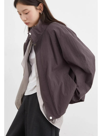 Anime-Inspired Women Stand-Up Collar Jacket