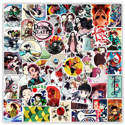 50/100pcs Cartoon Mix Anime Stickers Attack On Titan Jujutsu Kaisen Decals Skateboard Laptop Car Motorcycle Waterproof Sticker