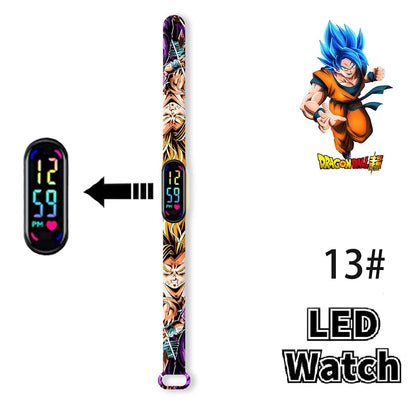 Bandai Dragon Ball Z 2 Fashion Cartoon Action Printing Anime LED Type Watches Kids Watch Birthday Gifts Toys