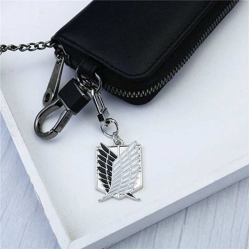 Attack on Titan Wings of Freedom Metal Keychain, Survey Corps Phone Lanyard, USB Buckle, Car Interior & Backpack Pendant Charms