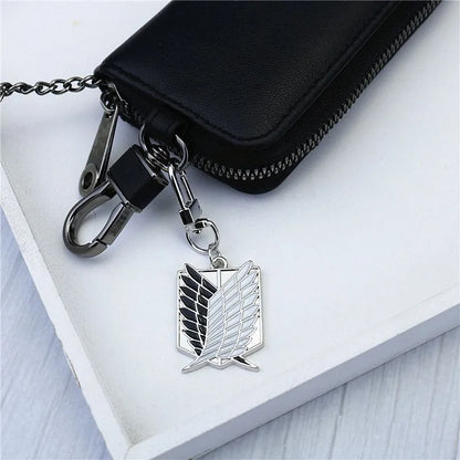Attack on Titan Wings of Freedom Metal Keychain, Survey Corps Phone Lanyard, USB Buckle, Car Interior & Backpack Pendant Charms