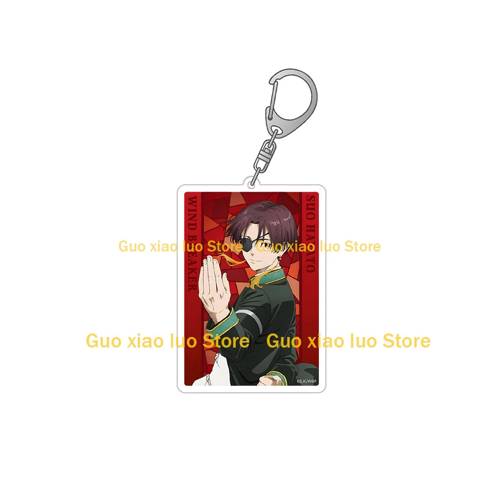 Wind Breaker character Hayato Suo Toma Hiragi Ren Kaji Jo Togame Haruka Sakura square Acrylic keychain Bag pendant Anime Toy
