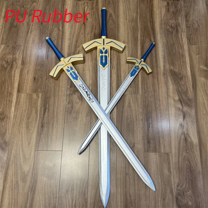 Fate Stay Night Sword Saber Holy Sword Black Sword Weapons 1:1 Cosplay Halloween Prop Model Gift Safety PU Rubber Gift Toys