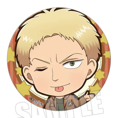 Attack on Titan Badge Levi Captain Hrista Erwin Q Version Anime Brooch Pin Stock Now