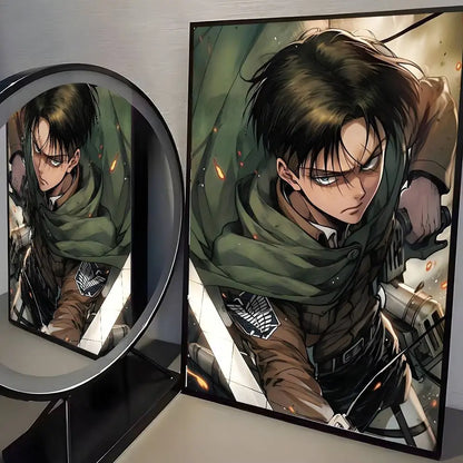 1PC Attack On Titan Levi Ackerman Poster Self-adhesive stickers are suitable for any wall surface waterproof moisture-proof
