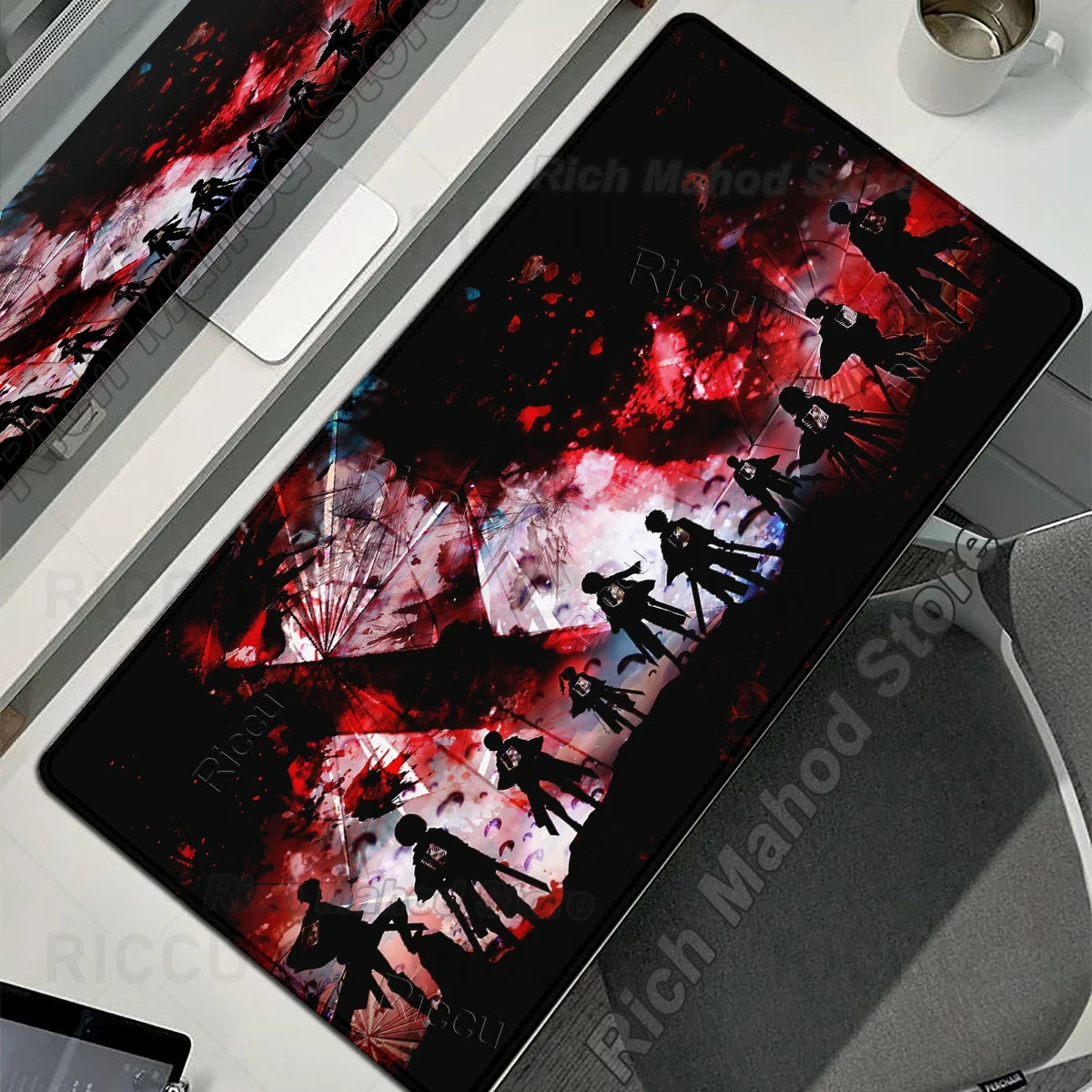Anime Attack on Titan XXL Desk Mat Large Black White Mouse Pad Gamer Computer Mousepad Gaming Laptop Keyboard Mouse Mats Carpet