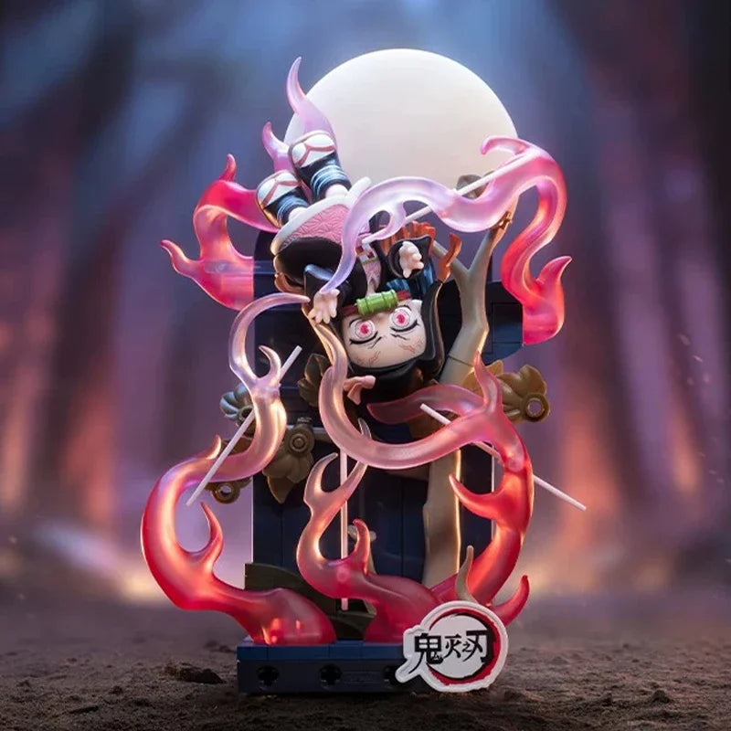 POP MART DEMON SLAYER Unwavering Resolve Arc Series Block Flgures Genuine Blind Box Doll Mystery Box Original Toys Gift