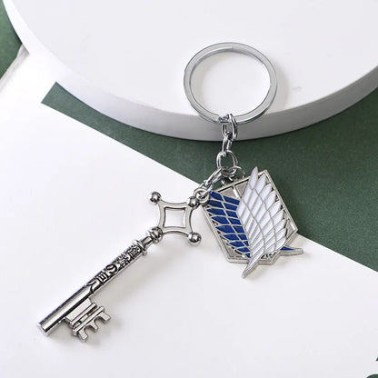 Anime Attack On Titan Shingeki no Kyojin Keychain Pendant Key Chain Scouting Legion Emblem Cosplay Jewelry Gift for Women Men