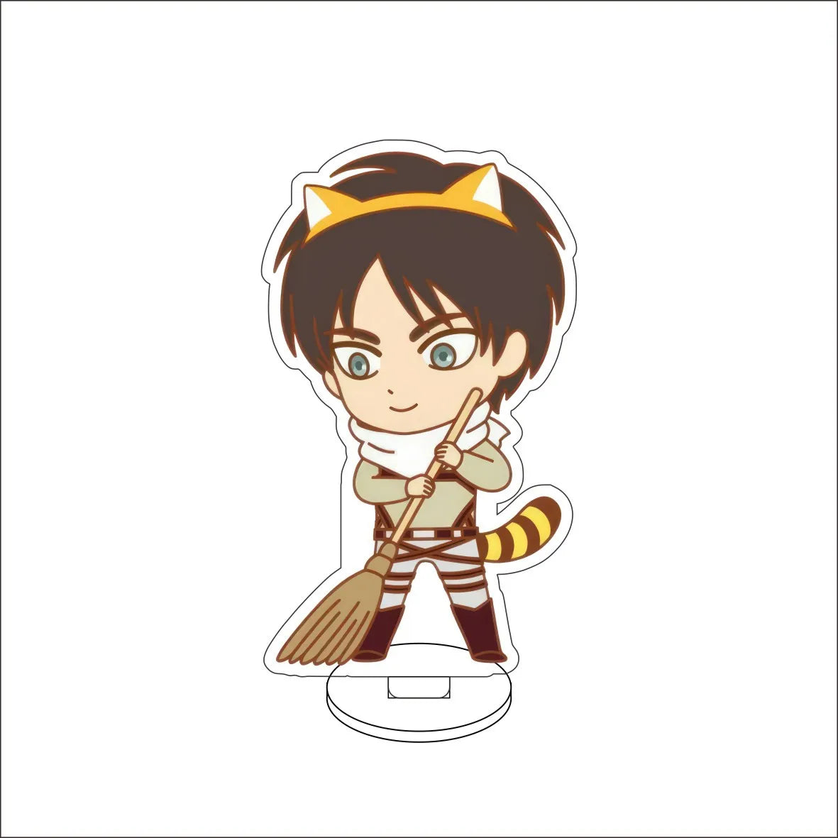 10CM Anime ‌Attack on Titan Cos Eren Jaeger Mikasa Ackerman Levi Ackerman Hanji Zoe Figure Acrylic Stand Cute Ornaments Gifts