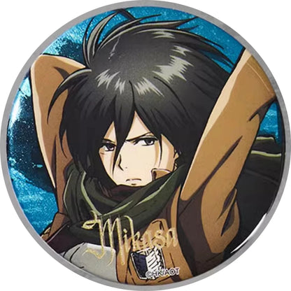 58mm Anime Attack on Titan Eren Jaeger Armin Arlert Erwin Smith Hange Zoe Cosplay COSTUME Badge Pin SPTE Tinplate Brooch﻿ Prop
