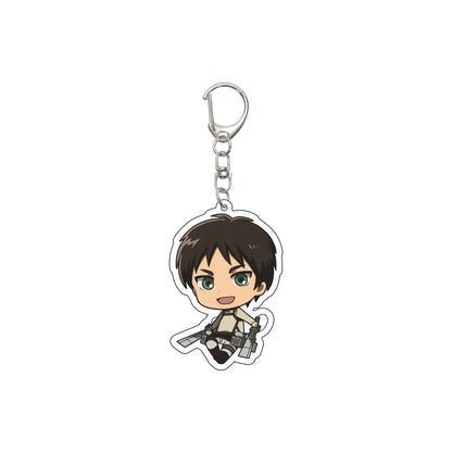 55MM Anime Attack on Titan Keychain Eren Jaeger Eren Jaeger Mikasa Ackerman Armin Arlert Hange Zoë Keychain Christmas Gifts