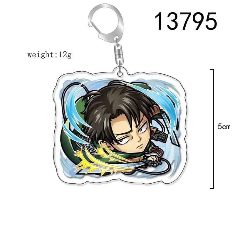 Attack On Titan Anime Peripheral Acrylic Figure Display Keychain Pendant Eren Mikasa Levi Creative Decorative Gift Accessories