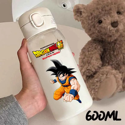 For Dragon Ball Straw Bottles 600ml Vegeta Goku Transparent Plastic Anti Drop Water Bottle Students Outdoor Capacity