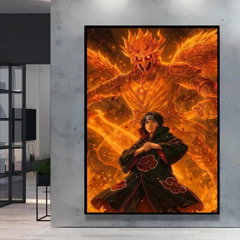 Print on Canvas Wall Art Naruto Uchiha Itachi Poster HD Cartoon Pictures Home Living Room Decoration Paintings Holiday Gifts