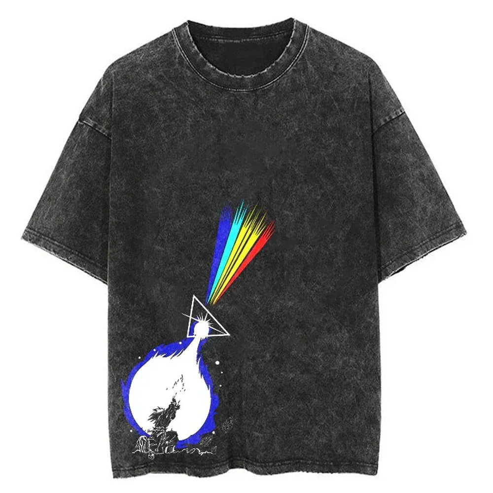 Hip Hop Streetwear Japan Anime Dragon Ball Print Oversized T-Shirt