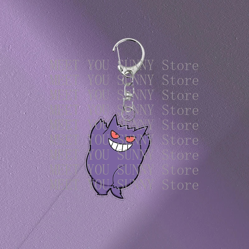 Anime Gengar Acrylic Keychain Pocket Monster Cartoon Kawaii Figure Creative Backpack Charm Pendant Toy Students Accessories Gift