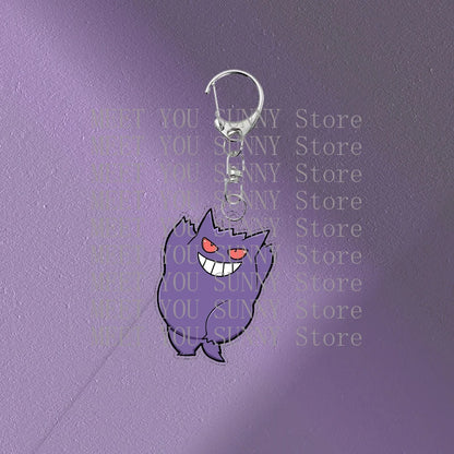 Anime Gengar Acrylic Keychain Pocket Monster Cartoon Kawaii Figure Creative Backpack Charm Pendant Toy Students Accessories Gift
